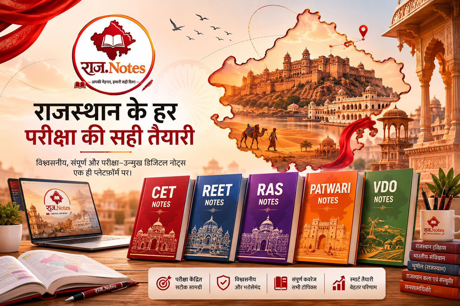 Rajnotes — digital notes for CET Graduation, Patwari, VDO, REET and RAS Rajasthan exams